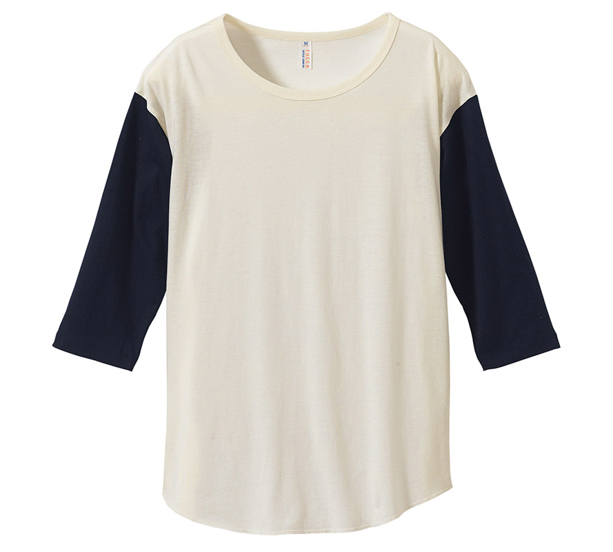 1288-04 4.1オンス 3/4スリーブ ベースボール Tシャツ(セットイン)(ガールズ)