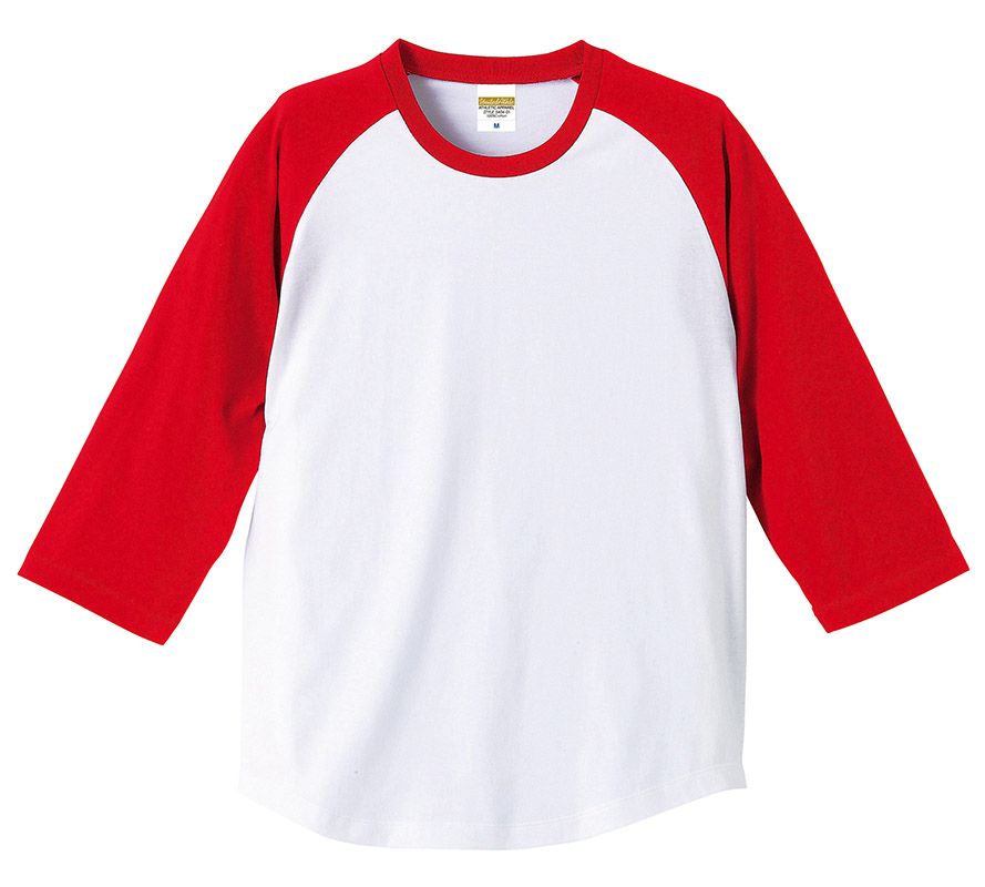 5404-01, 02 5.0オンス ラグラン 3/4スリーブ Tシャツ