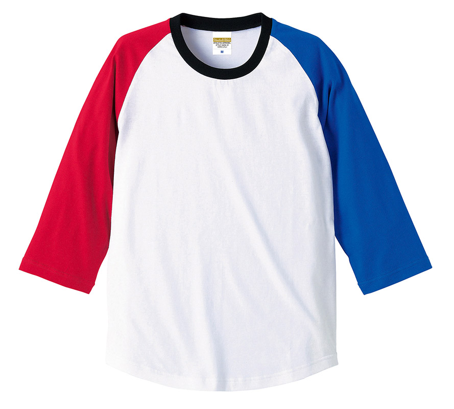 5404-01, 02 5.0オンス ラグラン 3/4スリーブ Tシャツ