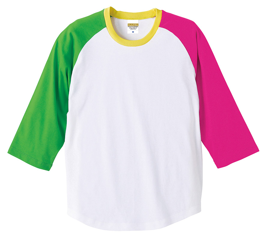 5404-01, 02 5.0オンス ラグラン 3/4スリーブ Tシャツ