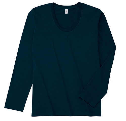 SUL-116 スリムフィット Uネック ロングスリーブ Tシャツ