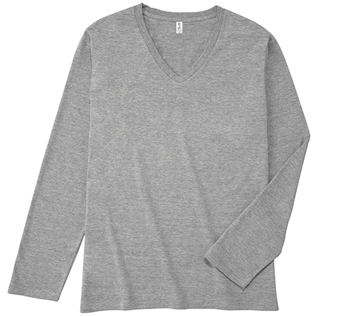 SVL-115 スリムフィット Vネック ロングスリーブ Tシャツ