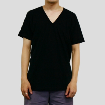 T2456 4.3ozファインジャージーVネックTシャツ