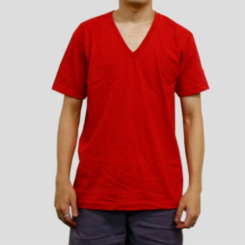 T2456 4.3ozファインジャージーVネックTシャツ