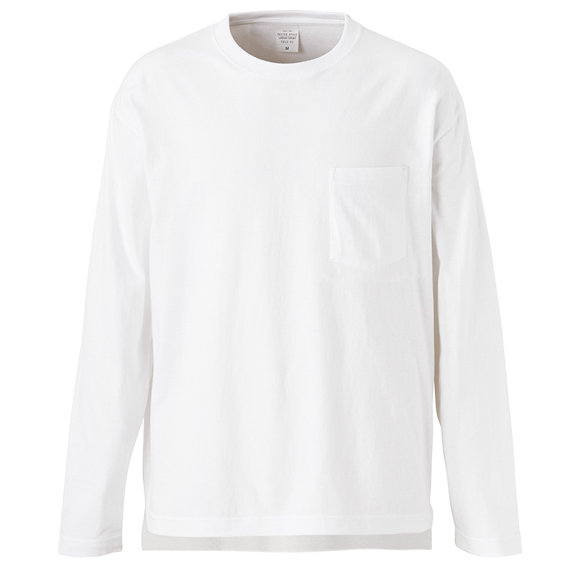 5012-01, 5.6オンス ルーズフィットロングスリーブ Tシャツ(ポケット付)